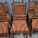 Suite de six chaises en chêne sculpté, de style Renaissance, XIXeme.