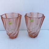 Pair of old vases pink