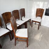 Set 6 chaises art déco chêne 1940