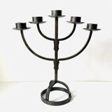 Brutalist wrought iron candlestick