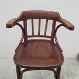 Office chair signed Baumann bistro style curved wood - 1930s