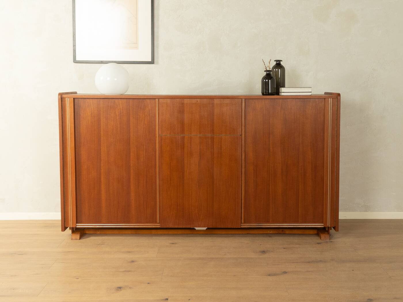 Functional folding bed from the 1960s, teak veneer