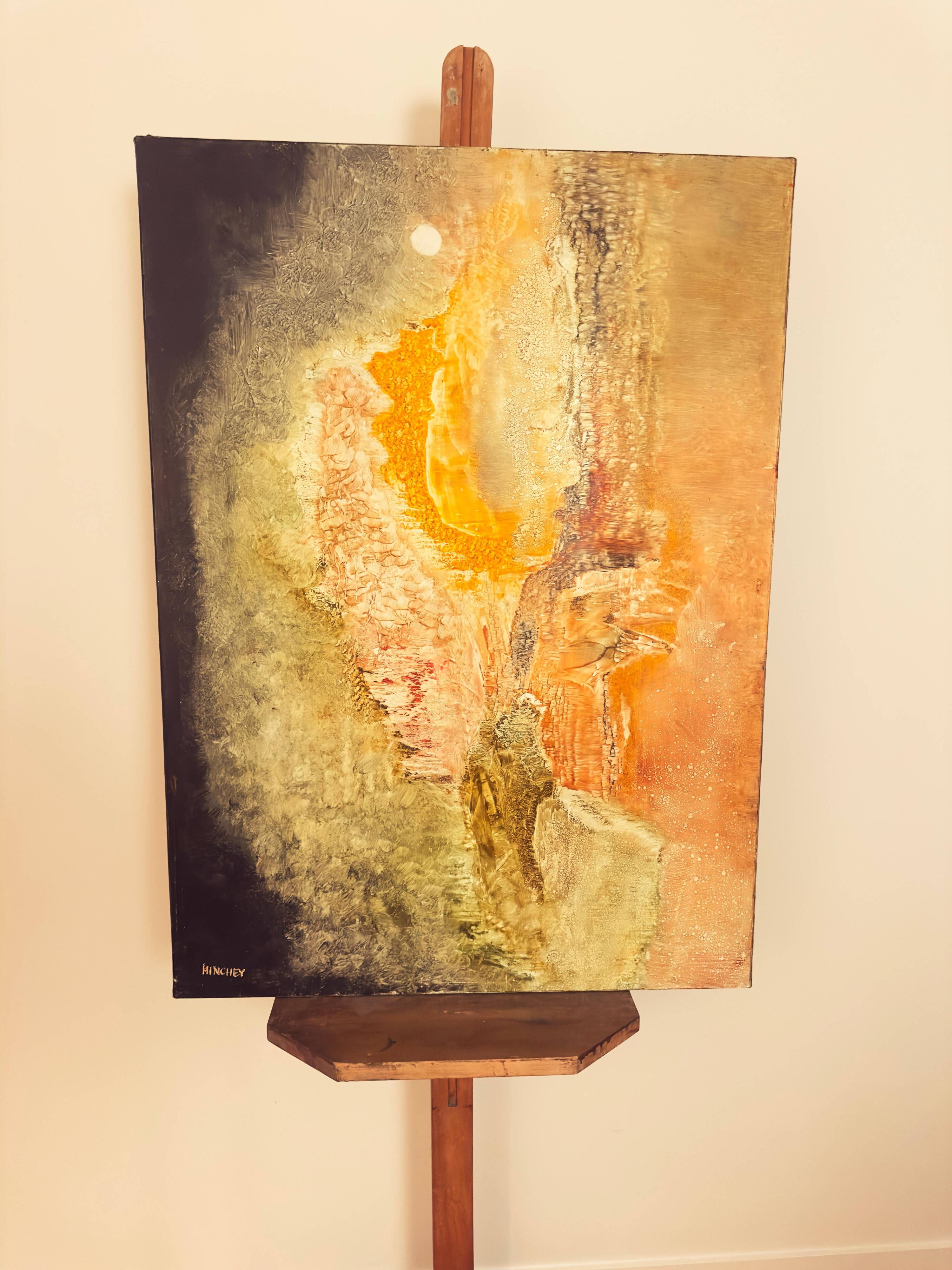 “Enigme” – Abstract Painting by Walter Hinchey, Oil on Canvas, Signed and Titled