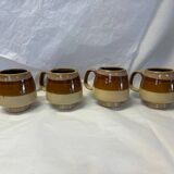 Set of 4 glazed stoneware cups