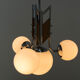 Wood and chrome functionalist chandelier, 1940s