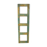 Blue mirror in old patinated teak wood