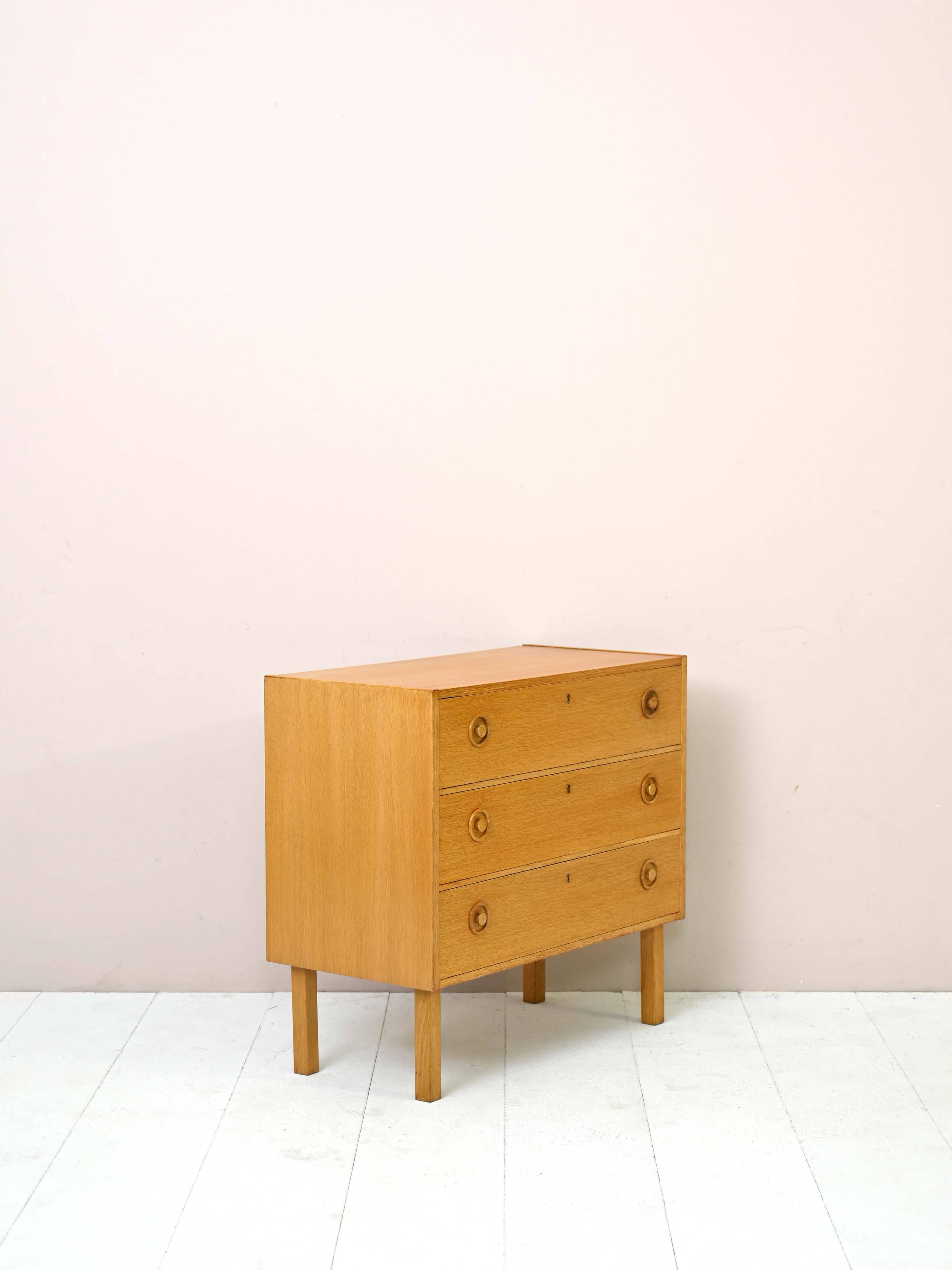 Scandinavian oak chest of drawers