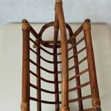 Vintage rattan magazine holder