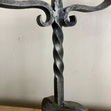 Pair of wrought iron candlesticks
