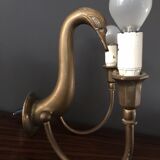 Pair d swans solid brass wall light
