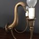 Pair d swans solid brass wall light