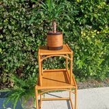 2 tables gigognes en rotin