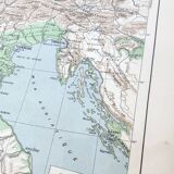 Vintage Europe Alps mountains map from 1950