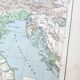Vintage Europe Alps mountains map from 1950