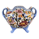 Large earthenware cache-pot from Gien with peony decoration, 20th century.