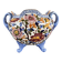 Large earthenware cache-pot from Gien with peony decoration, 20th century.