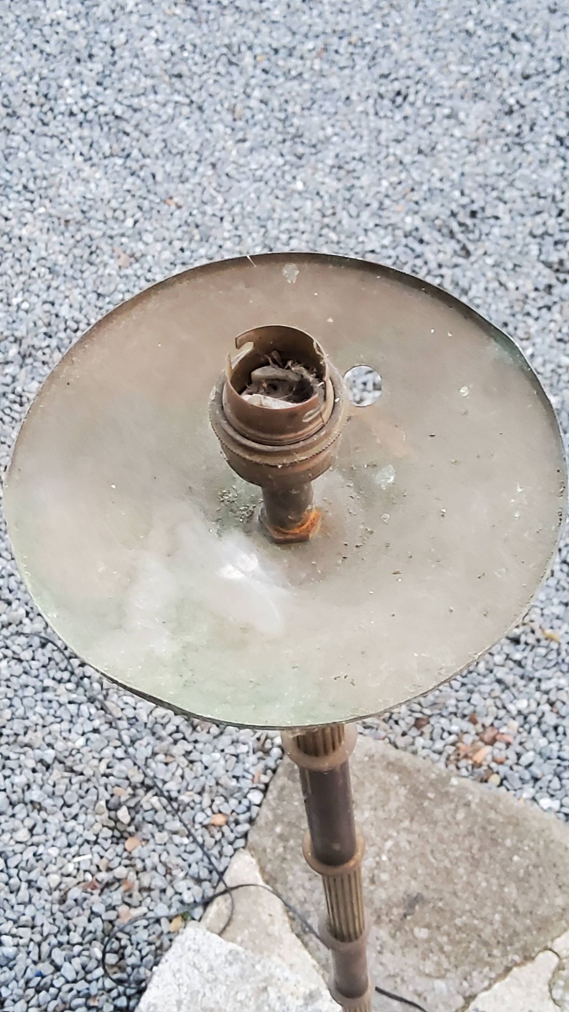 1950s floor lamp in brass with double gold and bronze patina