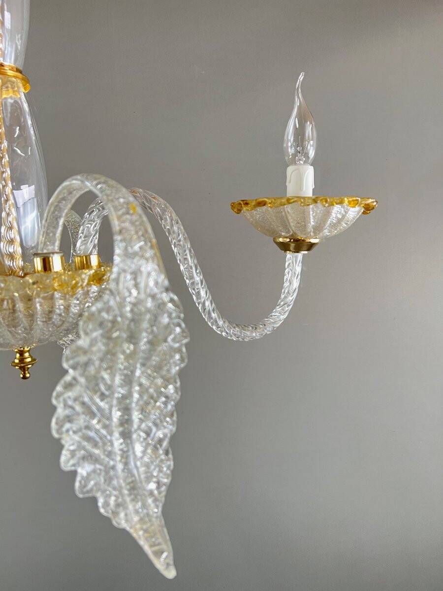 Murano glass chandelier with three lights, 20th century