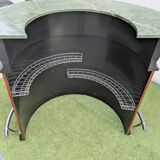 Rare : Bar Demi Lune Art déco Palissandre Marbre circa 1950 / 3 tabourets