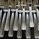 11 silver-plated metal forks Art Deco DIXI.