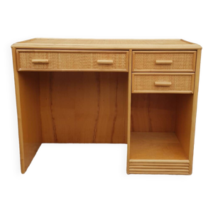 bureau en rotin 1980