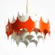 Beautiful small original 1960s Space Age metal pendant lamp by Doria