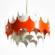 Beautiful small original 1960s Space Age metal pendant lamp by Doria