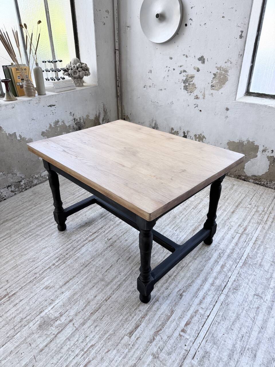 Table de ferme en chêne avec rallonges