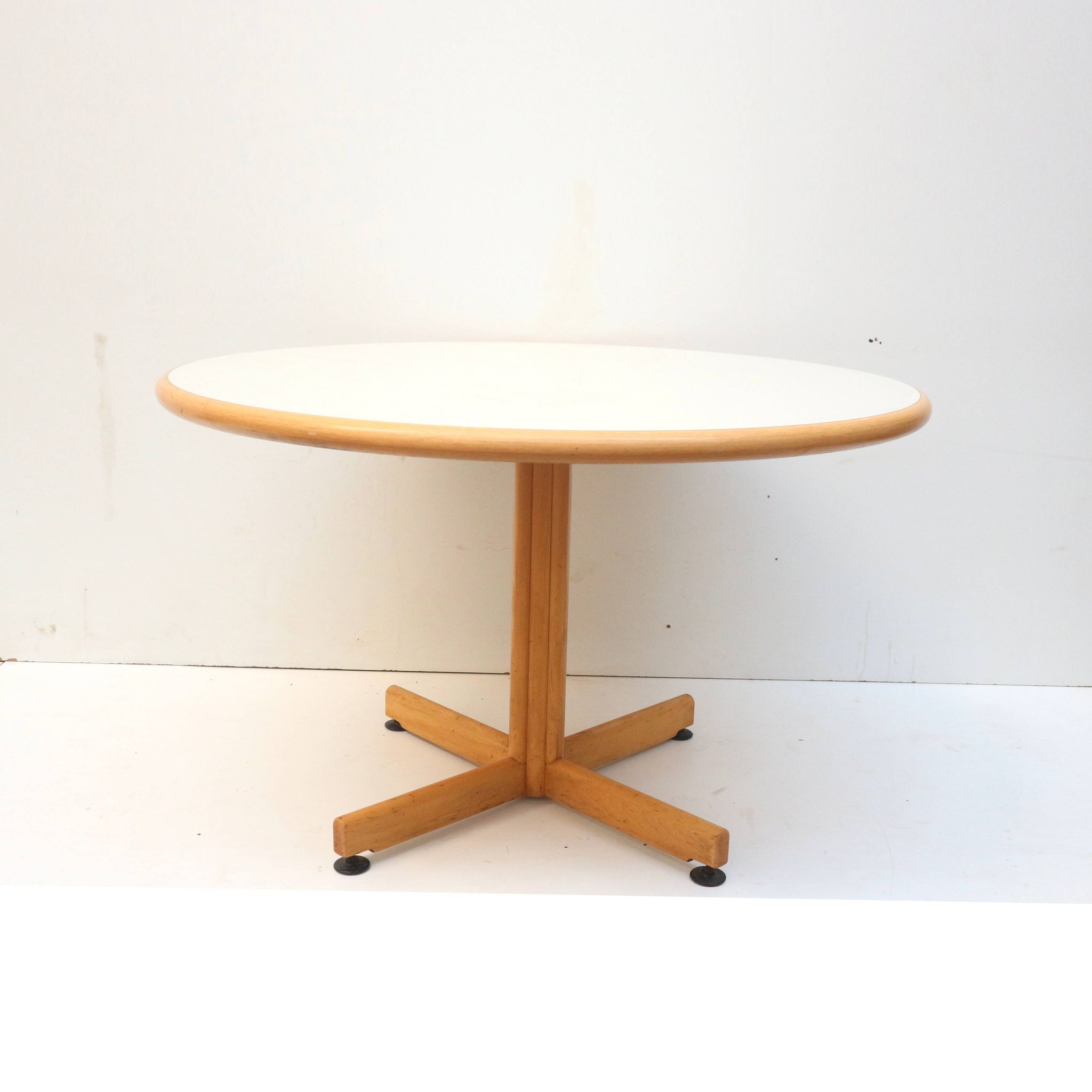 4x Vintage round dining table by Bruno Rey for Kusch and Co from the 1970s