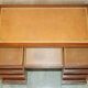 Vintage Harrods Kennedy desk in military campaign style with drawers.