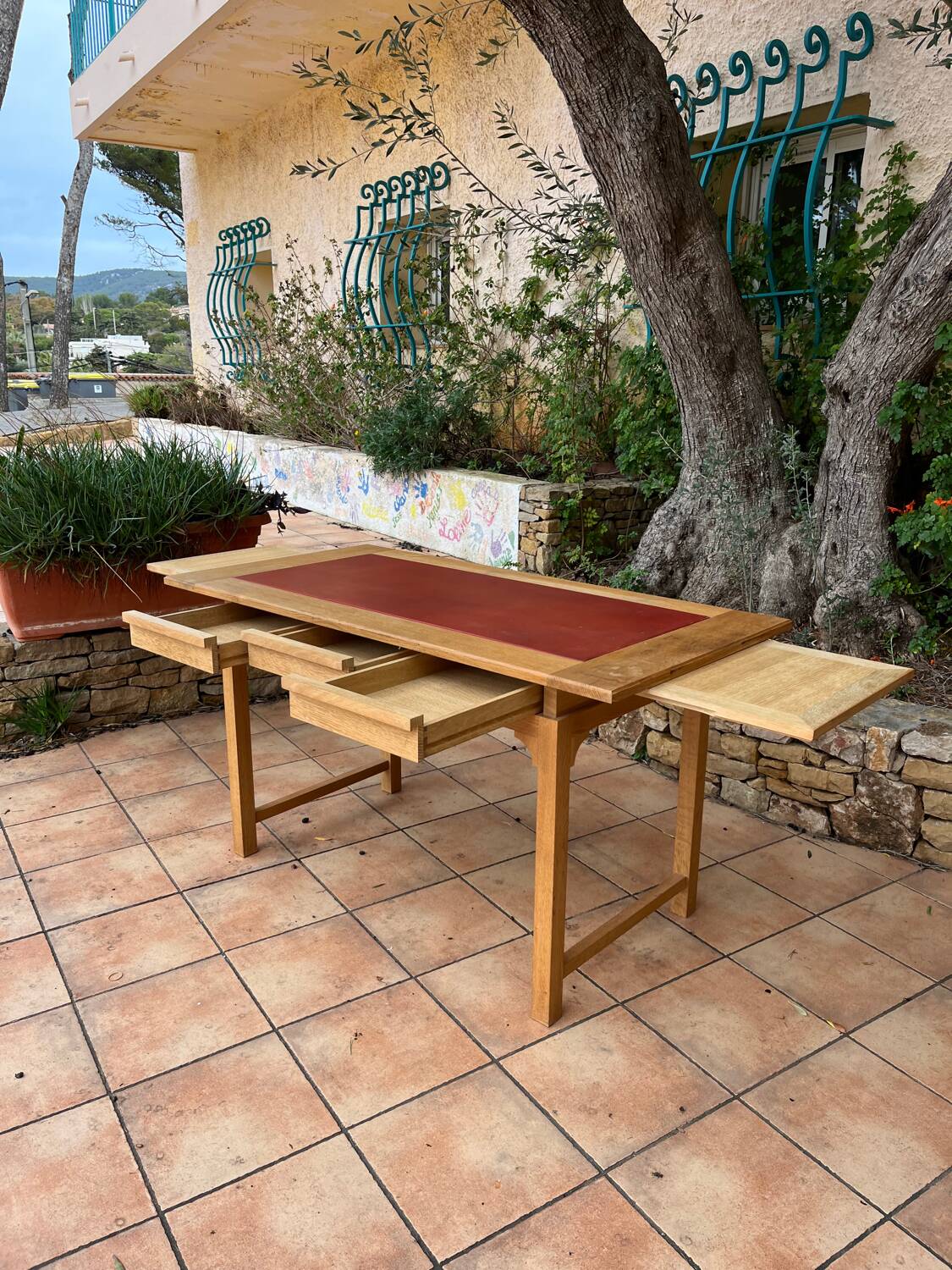 Solid oak design desk 1960