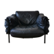 Black leather armchair circa 1970