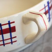 Ancient Ceramic Salad with Handles signed Saint-Amand
