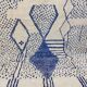 Vintage Azilal rug 310x246 cm - Blue geometric patterns