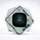 Faceted submerged vase, grey-blue Murano glass – dlg Flavio Poli