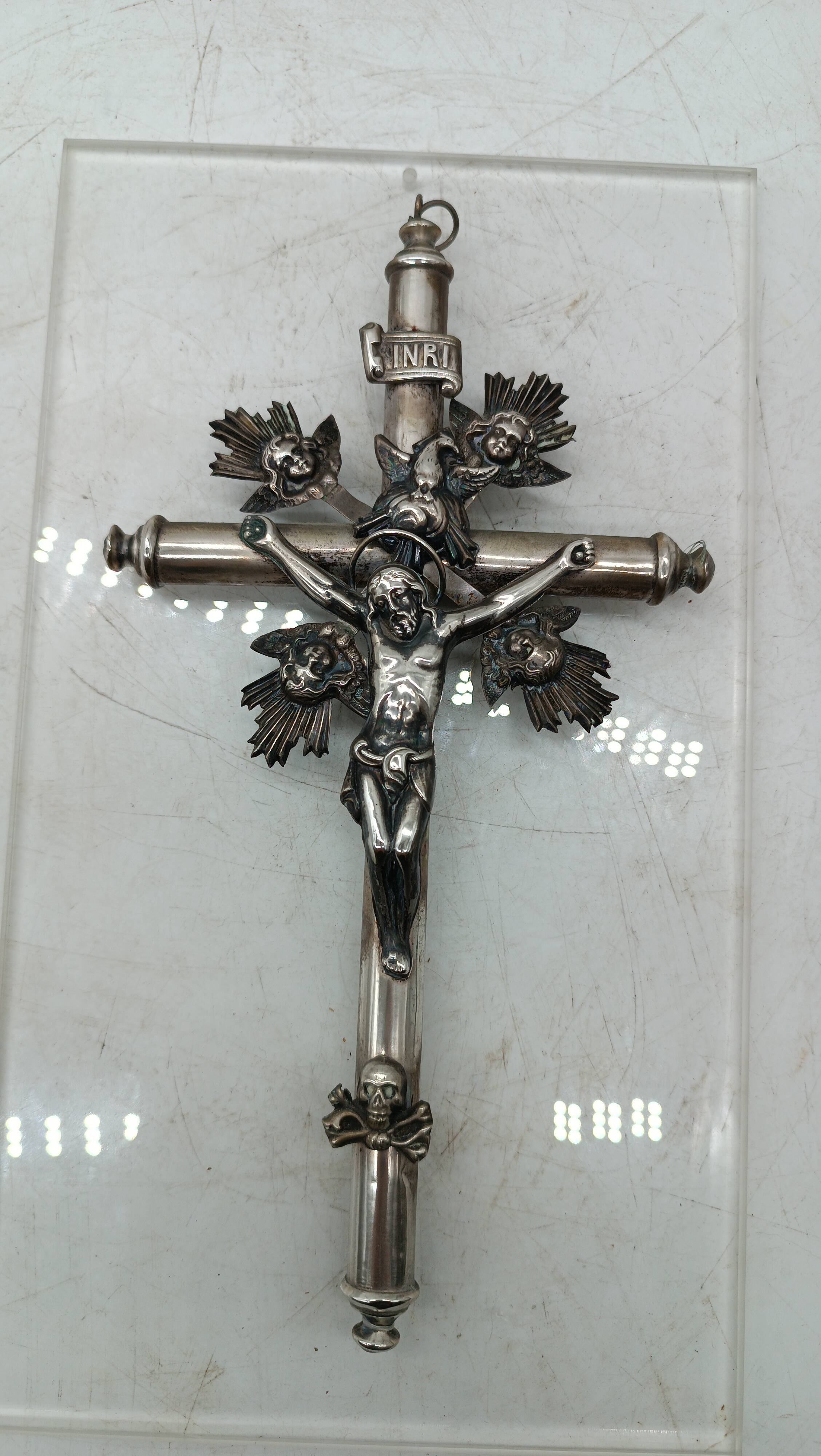 Christ Avec Croix - Argent Italie 19ème Siècle