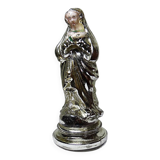Old small virgin in polychrome 19th century glass eglomisée