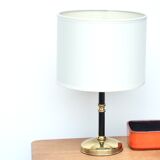 Black metal and brass lamp, 50s