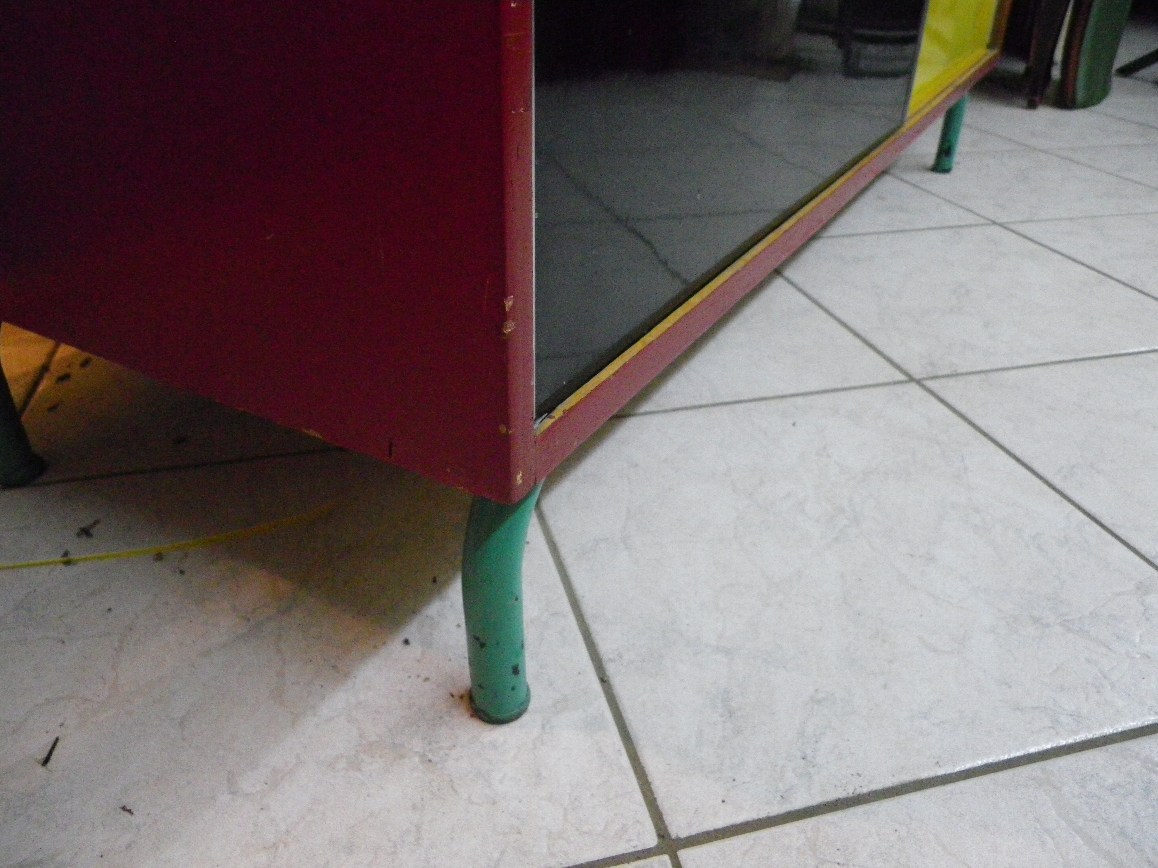 Vintage storage cabinet/sideboard with shelves, wood, formica, carlene