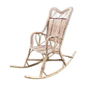 Rocking-chair en rotin