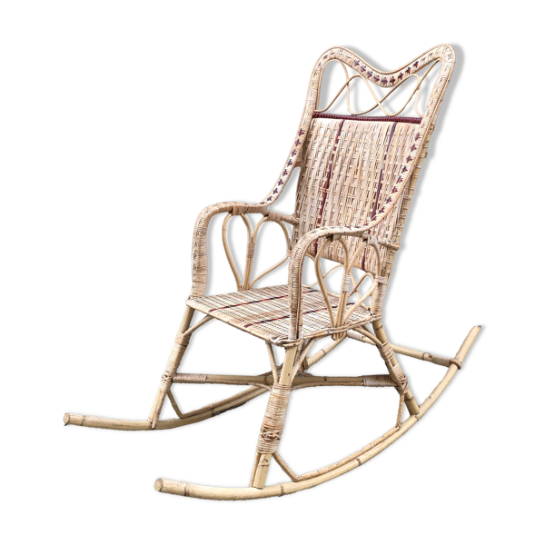 Rocking-chair en rotin