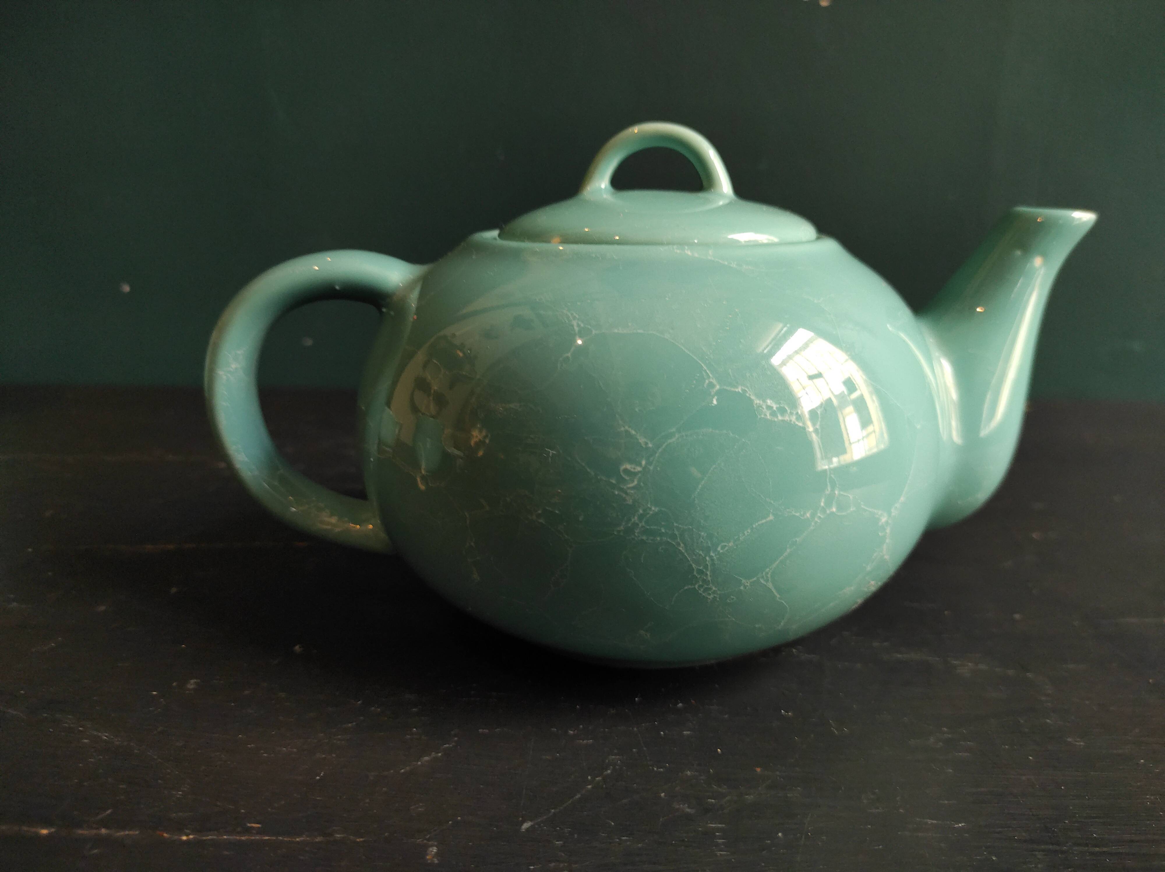 French vintage aquamarine tea set