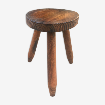 Vintage tripod stool in solid wood