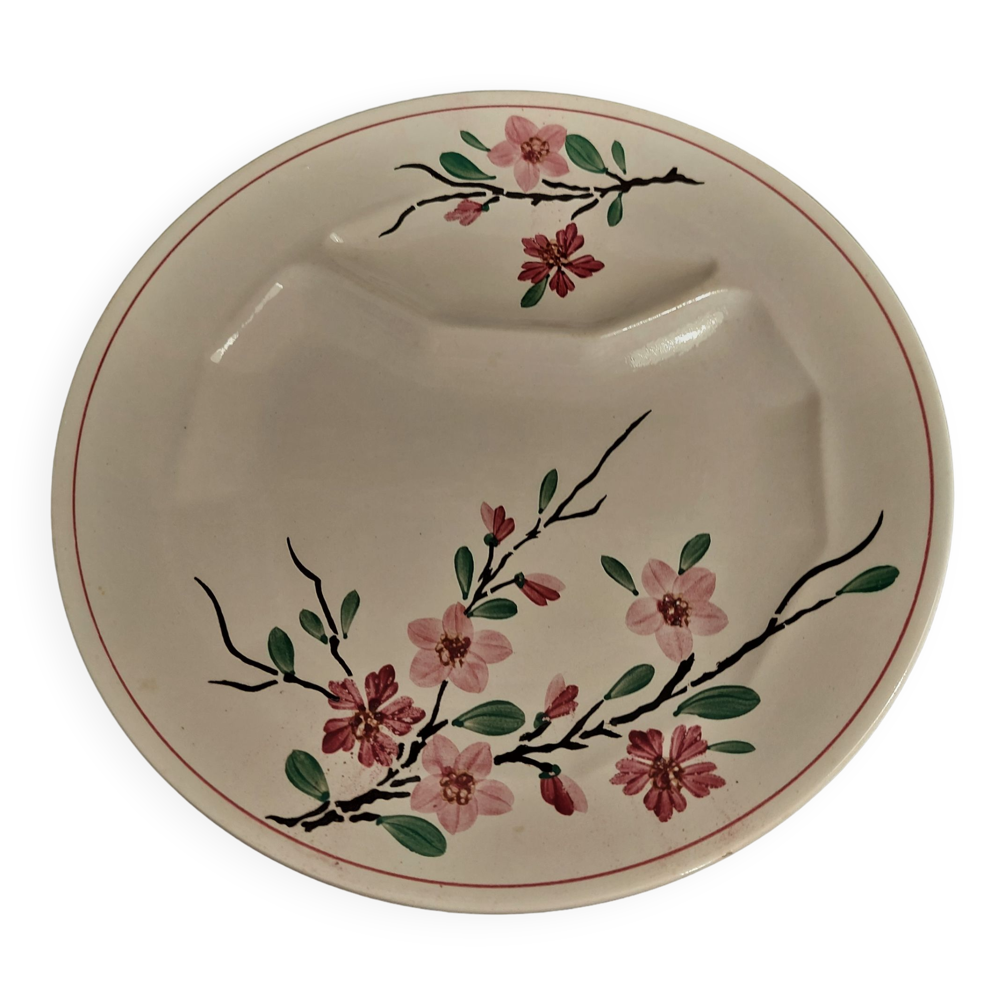 Asparagus plate Sarreguemines decoration sharp sharp early twentieth century
