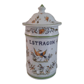 Apothecary pot "estragon" in faience of moustiers