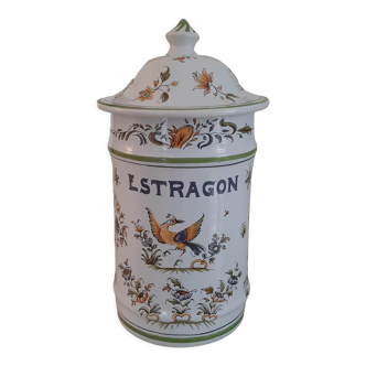 Apothecary pot "estragon" in faience of moustiers