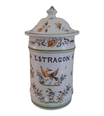 Pot apothicaire "estragon" en faïence de moustiers