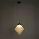 Art Deco pendant lamp with a hexagonal stepped glass shade, 1930s