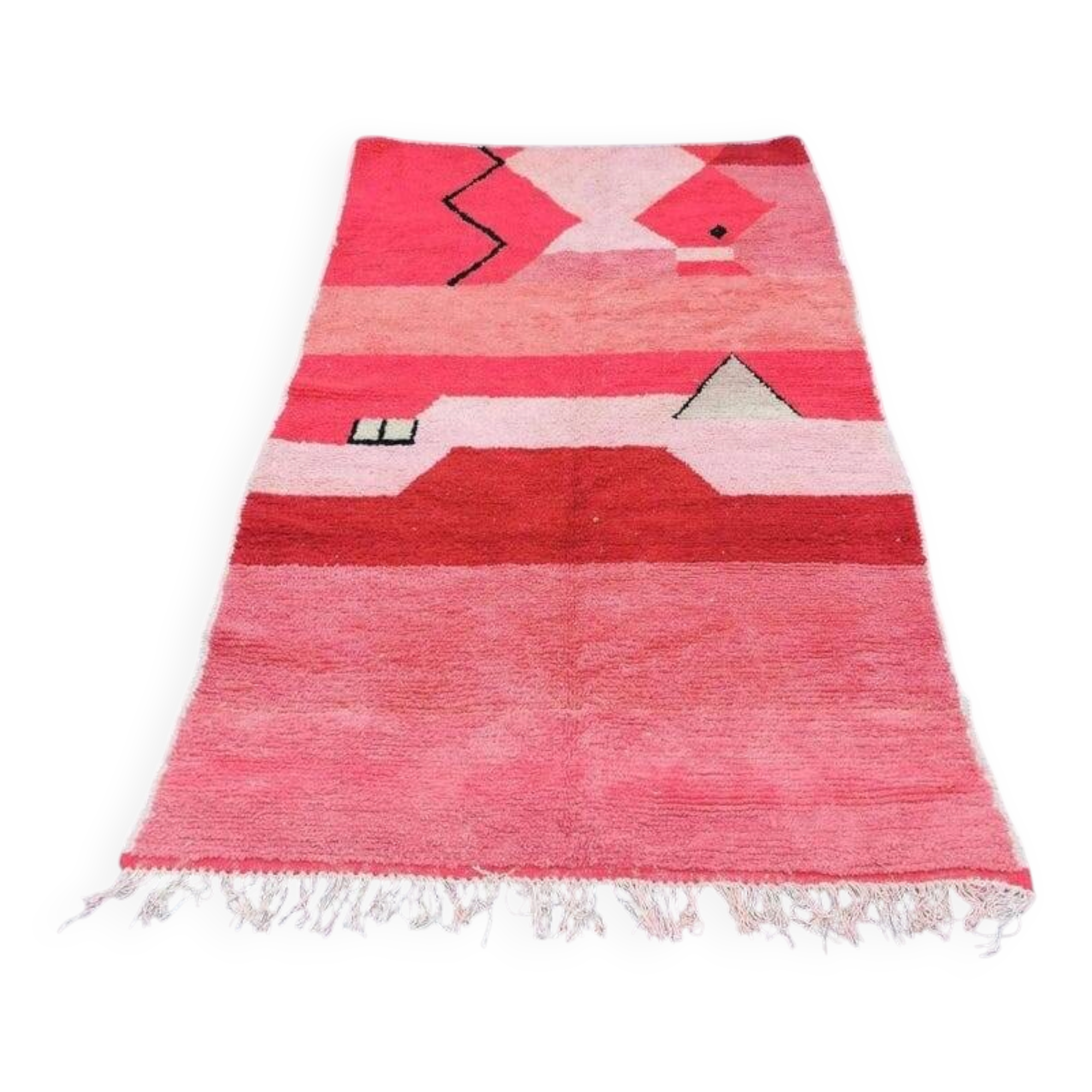 Traditional Moroccan rug with colourful patterns, size 2/3 m.