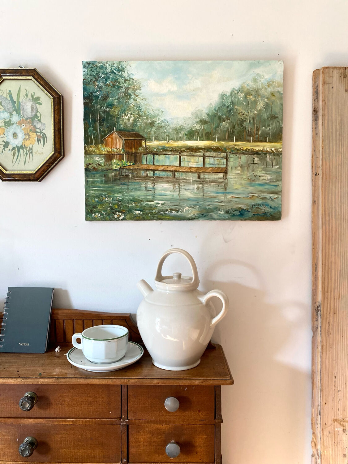 Vintage landscape oil on canvas